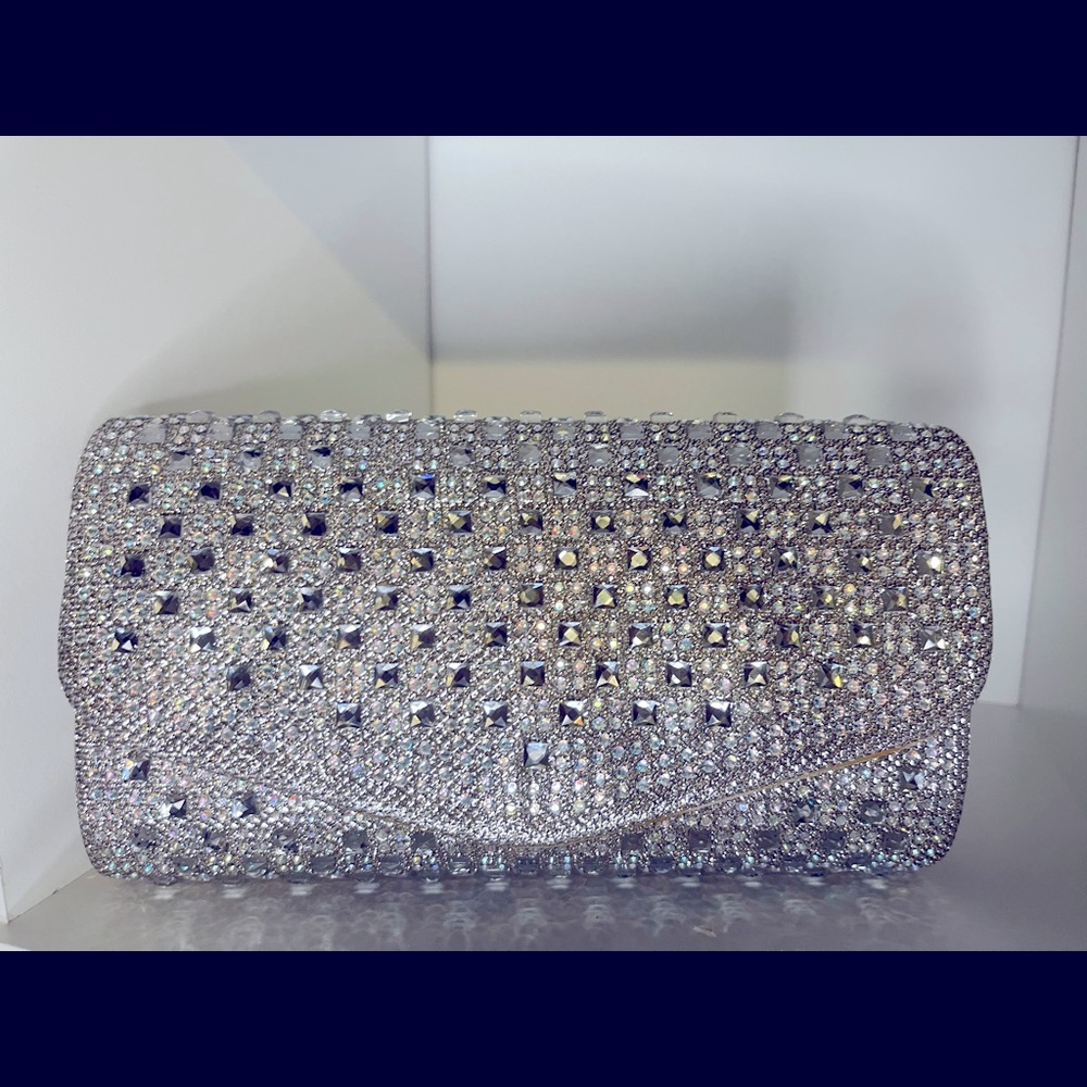 Silver Crystal clutch